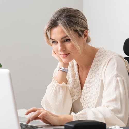 Maledan Floral Engraved Strap Compatible with Apple Watch Straps 41mm 40mm 38mm 42mm for Women, Two-Tone Flower Soft Silicone Sport Band for iWatch Strap SE Series 11 10 9 8 7 6 5 4 3 2 1, White/Pink - Image 6