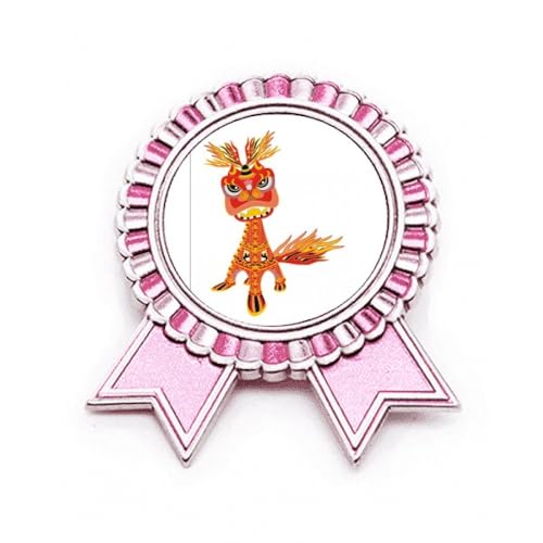 Broche lion Tour Eiffel rose en métal M : égayez vos vestes ternes