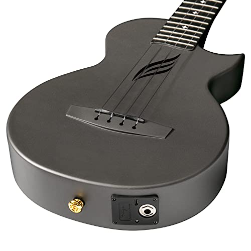 Image of Enya NOVA UE Pro 26-Inch Carbon Fiber Acoustic-Electric Ukulele, Black | AcousticPlus Pickup, Built-In Effects, USB Rechargeable, Lightweight 1.98 lb, Cutaway Design, Kit with Case and Accessories