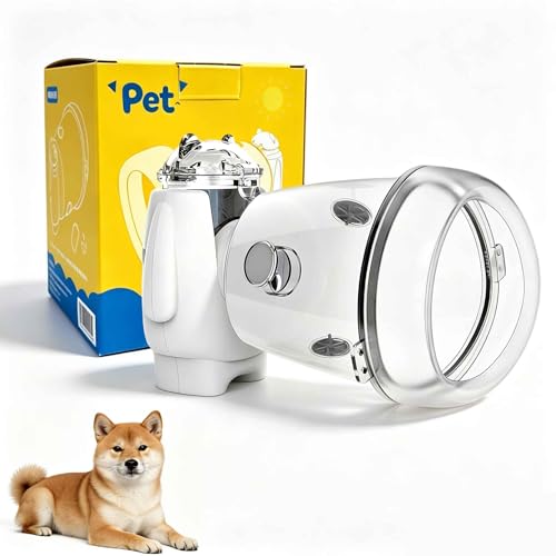 Portable Dog Inhaler with Dog Mask Low Noise Compact Design 8 ml Capacity Suitable for Medium-Sized Dogs White M Size
