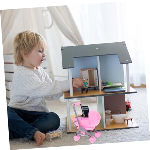 GALPADA Doll Stroller Für Junge Mädchen Mini Puppenwagen Spielzeug Für Jahre Alte Mädchen Leichter Und Kompakter Buggy Für Puppenhaus Fördert Hand-Auge-koordination Und Wahrnehmung – Bild 6