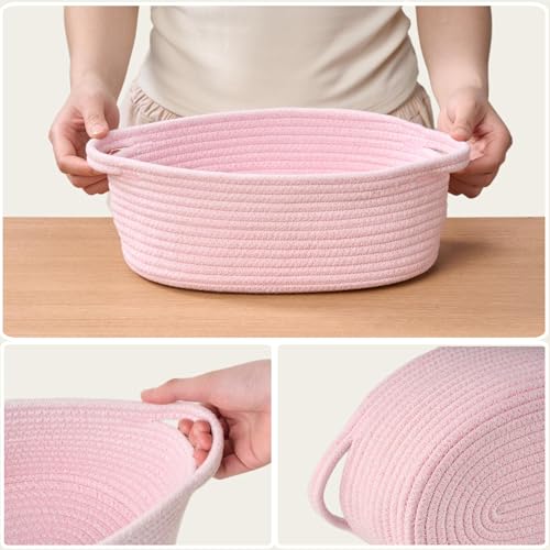 Image of Gift Basket Empty, Small Baby Shower Basket for Gifts, Pink