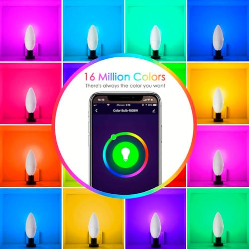 WOOX WiFi Colour Changing Smart Light Bulbs, Works with Amazon Alexa, Tuya and Google Home (E14 Candle 3 Pack) - Image 2