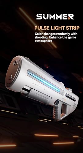 Image of Lumo Brilliant Toys Long-Range Dual Mode Electric Water Gun 350ml Automatic High-Pressure Blaster for Kids & Adults | Water Gun for Holi (White)