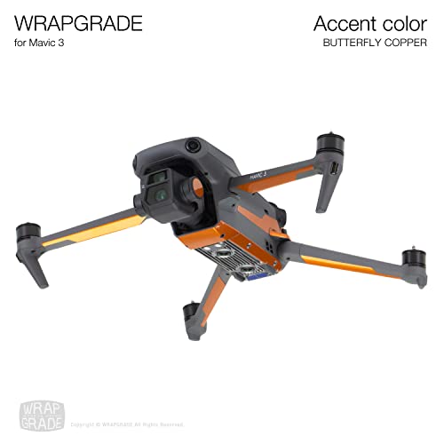 Image of WRAPGRADE Partial Skin Stickers for DJI Mavic 3 / Mavic 3 Classic Accent Color (BUTTERFLY COPPER)