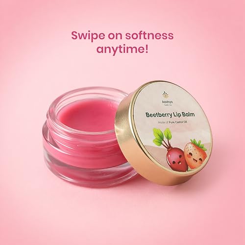 Image of Organic Lip Balm with Beetroot & Strawberry | Restores Natural Pink Lips, Reduces Pigmentation | Shea & Cocoa Butter for Deep Moisturization |For Dark, Dry & Chapped Lips| 5 gm