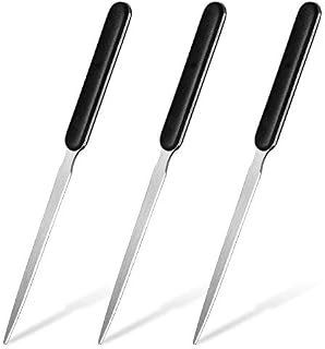 3 Pieces Office Letter Opener Stainless Steel Hand Envelope Slitter Lightweight Open Letter Knife Humanized Grip Handle Staple Removal Tool Mail Opener for School Office Home