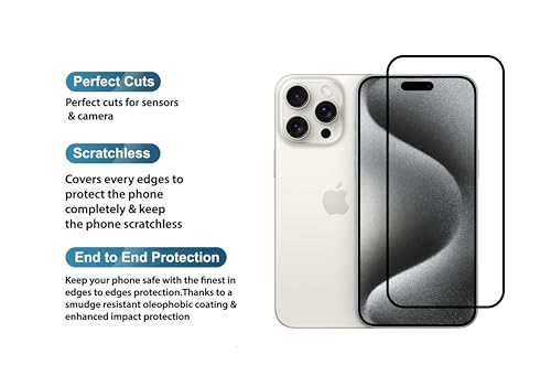 Image of Edge To Edge Screen Protector Tempered Glass For iPhone 16 Pro With Easy Installation Kit