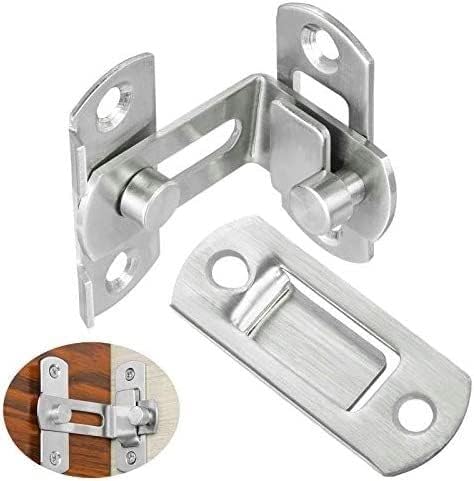 Slide Latch,Gate Bolt Lock,Bolt Sliding Door Lock, 3/4 Inch 90 Degree Right Angle Door Latch Hasp Bending Latch Barrel Bolt with Screws for Doors Buckle Bolt Sliding Lock