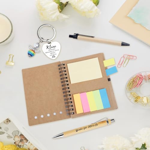 4 Teiliges Dankeschön Geschenk für Lehrer Betreuer , Danke Geschenk mit Kraftpapier Notizbuch Organzabeutel , Mitarbeiter Abschied Geschenk für Kollegen Lehrer Kindergarten Abschlussfeier Ruhestand