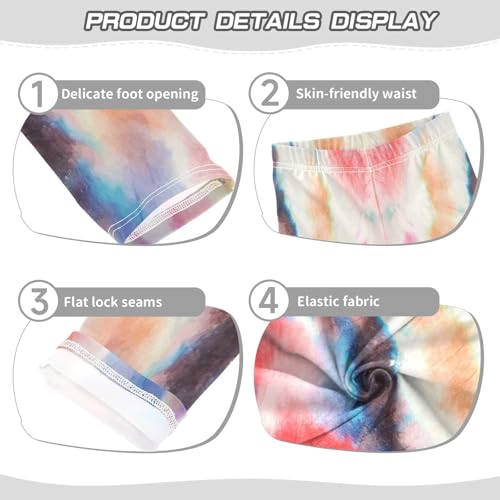 Girls' Leggings Ankle Length Printed Leggings Tie Dye Paint Spiral Soft Comfortable Pants for Kids 4-10 Years4