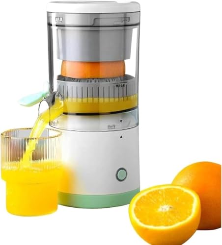 Heuitgs 電動柑橘搾汁機 レモン・オレンジ対応 USB 充電式 高搾汁率 2000mAh? 軽量携帯型 食洗機対応 操作簡単 ABS/AS 安全素材 ジム・オフィス・旅行用 (3.7V グリーン)