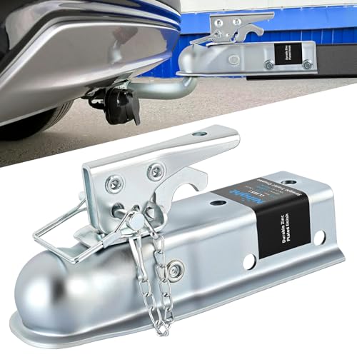 Nilight Straight Trailer Coupler with Security Latch&Chain for 1-7/8 Inch Hitch Ball 2-Inch Channel 2000 LBS Heavy Duty Trailler Tongue Coupler for Station Wagon Truck Bolted & welded installation
