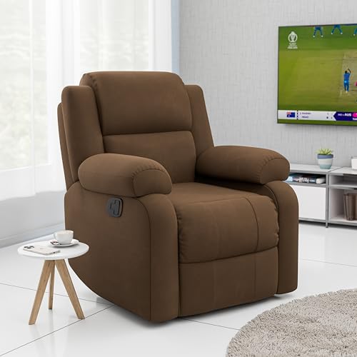 Green Soul Comfy | 1 Seater Recliner Sofa with Soft Suede Fabric & Luxuriously Padded Body |...