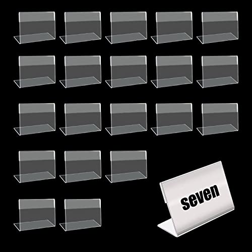 Prix Porte Etiquette ​Supports, Acrylique Transparent ETiquettes, Porte Étiquettes Prix, 20 Pièces Affichage du Signe Porte-cartes,Supports D'Affichage...