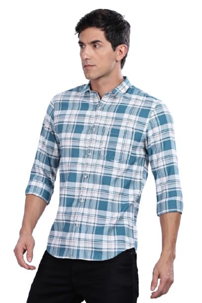 Tallmann Club Men's Regular Oxford Cotton Checked Shirt - Casual Shirt for Men and Durable Design