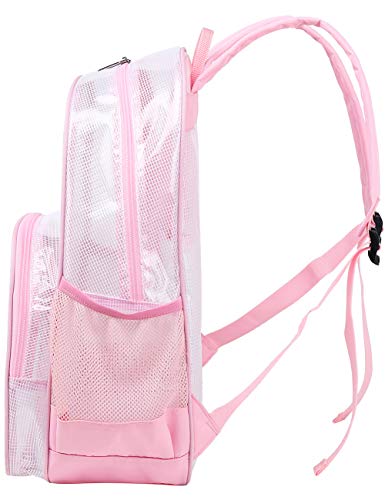 Mygreen Heavy Duty Clear Bookbag Durable Plastic Transparent Clear Backpack For School Work Boy Men (Dark Blue, Large) #TOP5