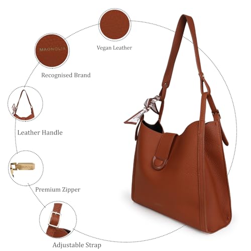 Image of Magnolia Women's Betula Medium Handle Croco Pattern Tote Bag | Ladies Classic Solid Color Purse Shoulder Fashion Handbag Inner Pocket with Zip For Daily Use Work Travel