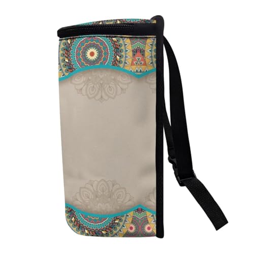Image of Talayituse Boho Mandala Print Car Trash Can, Dog Paw Design Portable Auto Garbage Bin Multifunctional Vehicle Interior Accessories with Adjustable Straps Universal Fit Truck SUV Sedan