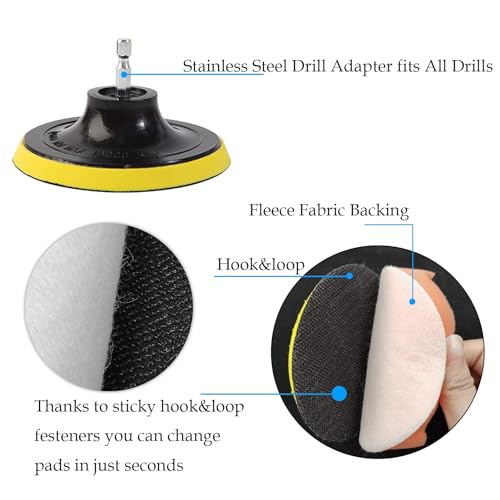 Yumzeco 25 teiliges Polieraufsatz Akkuschrauber Auto Politur Set Auto Reinigungsset mit...