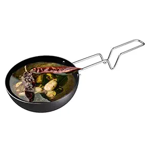 Lifelong Hard Anodized Tadka Pan 10 CM |Non-Toxic & Gas Stove Safe| Scratch Resistant (LLHATP01, Black)