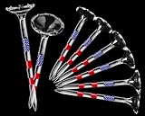 EagleGlo Golf Tees, Golf Tees 3 1/4'' Unbreakable Transparent Acrylic, Plastic Golf Tees Reduce Side Spin & Friction, Long Golf Tees Bulk with Big Cup & 8 Prongs Golf Accessories for Men 50 Pack