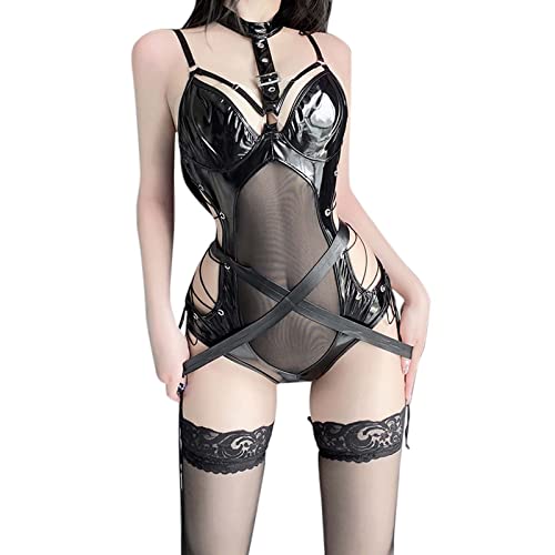 Lingerie séduisante col en V dentelle translucide séduction féminine