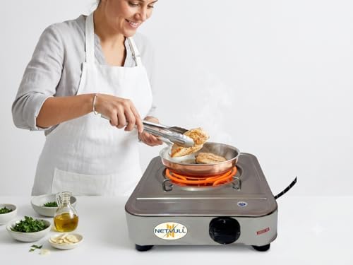 Image of Stainless Steel 2000 Watt Induction Cooktop Electric Stove Without Gas for Kitchen Energy Efficient Induction Chulha for All Utensils Compact Hot Plate for Daily Cooking