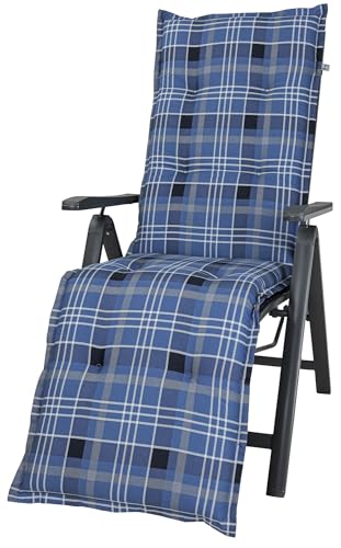 2394 Auflage Relaxliege Milano blau-grau kariert 170x49x6 cm KETTtex
