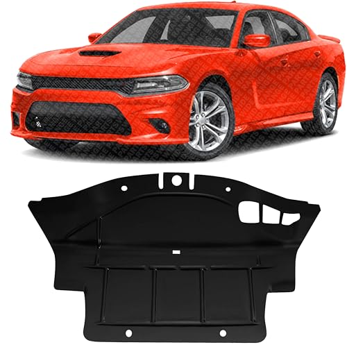 WIDE RANGE PARTS Front Engine Center Splash Shield Under Cover Plastic Direct Replacement Compatible with 2015-2023 Dodge Charger / 2017-2023 Challenger CH1228143 68214816AA-PFM