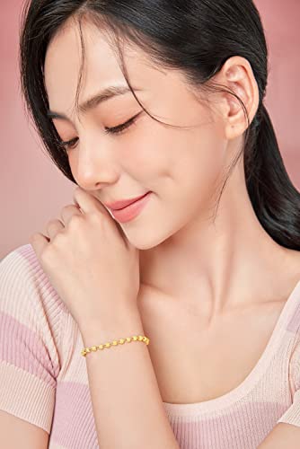 999 24K Solid Gold Bracelets for Women, Real Pure Gold Charm Gold Bead Gold Bracelet for Women Men Mom Girlfriend3