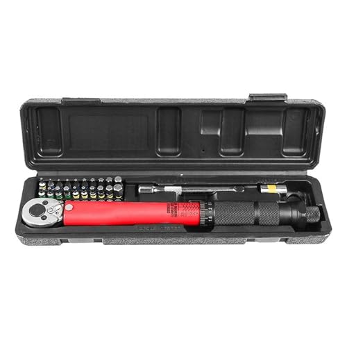 調整可能なトルクレンチセット 1/4インチドライブスパナキット 2-24N.m ハンドツール 自転車 バイク 車 修理アクセサリー 正確 信頼できる