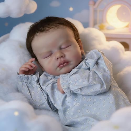 ROSHUAN Muñecas de bebé Reborn de 20 pulgadas de vinilo de cuerpo completo, muñeca realista para bebés, niño dormido anatómicamente correcto, muñecas Reborn de la vida real con accesorios para niños