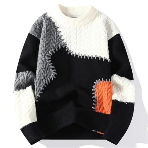 Men Thickened Crew Neck Knit Base Layer Sweater Full Sleeve Loose Fit Warm Casual Pullover Sweater2