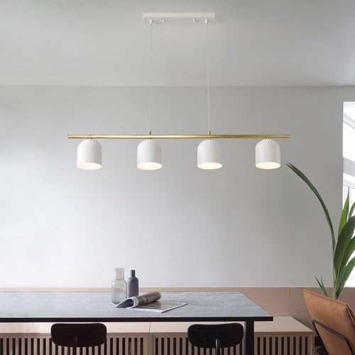 Suspension longue rangée E27 en métal dimmable au design architectural épuré - 3