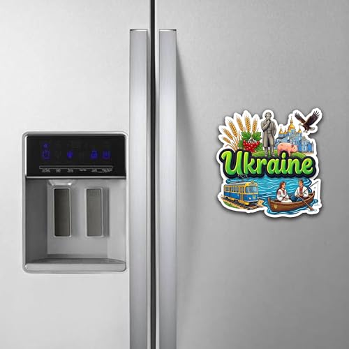 Image of Ukraine Fridge Magnet | Premium Engineered Wood & Precision Lasercut Design | Travel Souvenir for Home Kitchen Locker Decor & Gifting | Multicolor