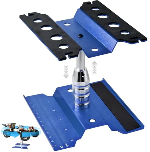 Rc Car Stand with Lit Lower Adjustable & 360'Rotatable, Rc Stand Repair Station with Shock Holder for TraxxasTRX4 Arrma Losi Axial Hsp Hbx Mix Wltoys, Wrenching On 1/8 1/10 1/12 1/14 Rc Rig Blue