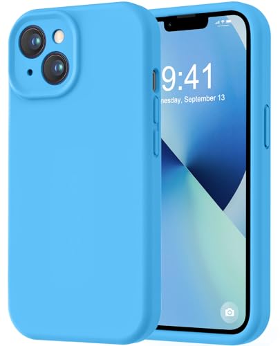 Image of LOVE 3000 Designed for iPhone 13 Case, Premium Silicone with [Camera Protection] [Soft Anti-Scratch Microfiber Lining] Shockproof Protective Phone Case for iPhone 13 Women Men Girls 6.1 inch, Blue
