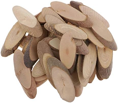 30 Unpainted Oval Blank Wood Slices Log Slices for craft Christmas Rustic Wedding Ornaments - 55-65mm Length; 15-18mm Width