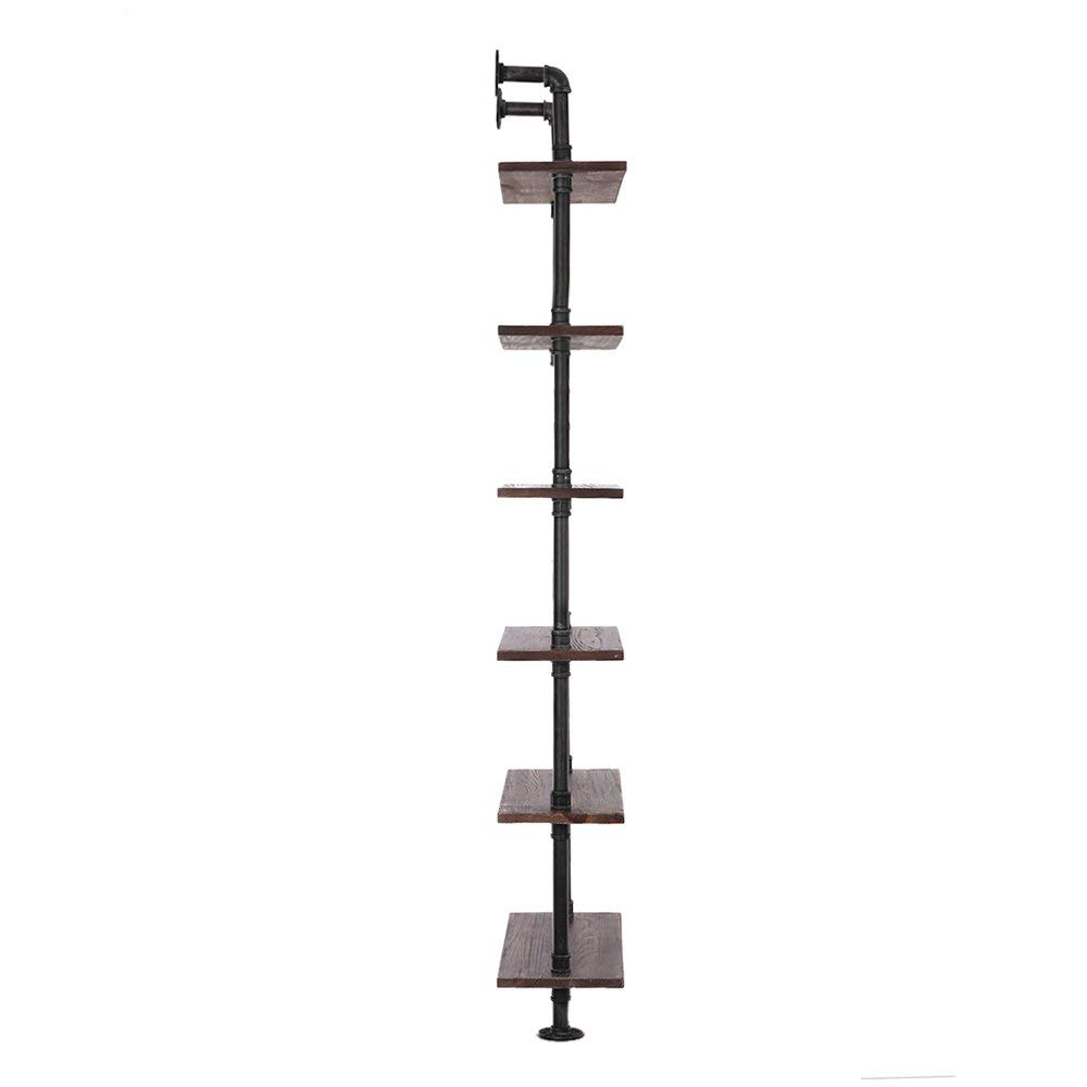 LOKKHAN 24 Inch Industrial Pipe Shelves,Wall Mounted Metal Pipe Wood