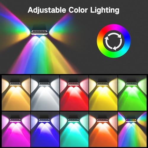 OUTON Solar Fence Lights Outdoor Garden, Warm White & RGB Changing IP65 Waterproof Solar Lights Outdoor, Dusk to Dawn Decking Lighting for Outside Backyard Deck Stair Patio Yard Step Wall, 6 Pack - Image 6