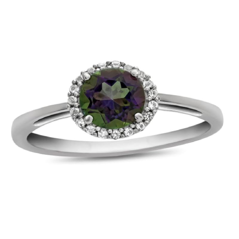 Bague de mariage topaze mystique 1.60 ct argent 925 joaillerie de luxe