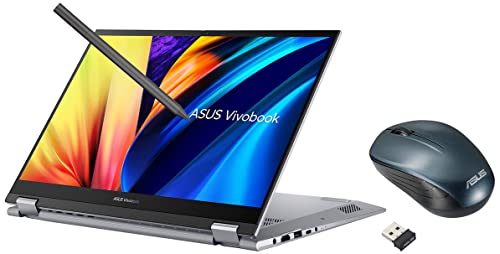 Image of ASUS Vivobook S 14 Flip (2022), 14-inch (35.56 cms) FHD+ 16:10 Touch, AMD Ryzen 5 5600H, 2-in-1 Laptop, TN3402QA-LZ511WS WT200 Wireless Mouse, Blue