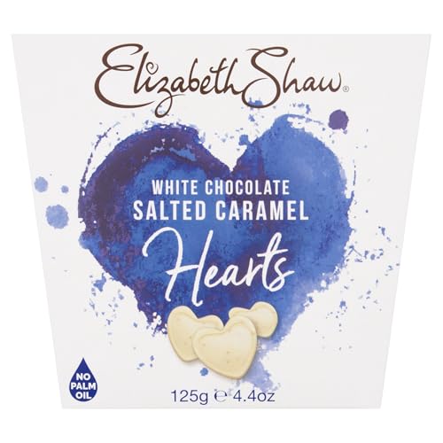 Elizabeth Shaw White Salted Caramel Hearts 125g