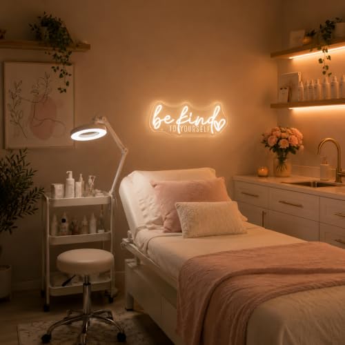 Image of Be Kind to Yourself Neon Sign USB Dimmable LED Neon Light for Wall Decor Bedroom Home Office Beauty Room Man Cave Dorm Classroom Decor, Gift for Teen Girls