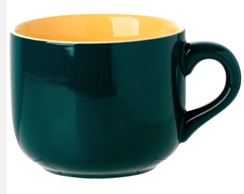 Set di 2 ciotole per la colazione Ciotole da zuppa in ceramica Tazza da caffè grande, tazze da zuppa con manico adatto per forno a microonde e lavastoviglie per cereali dessert insalata tè