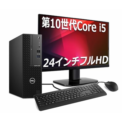 【整備済み品】TcaraT デスクトップパソコン フルHD 液晶セット DELL OptiPlex 3080 SFF高速 第10世代 i5-10500 メモリ 16GB SSD 512GB 無線LAN 正規版 Windows 11 Pro