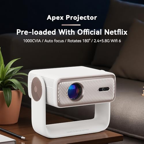 Image of AUN Power Plus Projector, Dolby Atmos, 100% Certified Net - Flix, Prime, 18000 Lumens, Fully Sealed, Voice Remote, HDR10+ Projector 4k Ultra HD, Fully Automatic,1080p Native, Dual HDMI-ARC, Hotstar