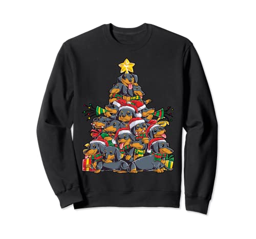Dachshund Christmas Tree Santa Dog Lover Xmas Gift Men Women Sweatshirt