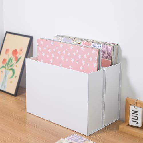 Image of tutata Scrapbook Paper Storage Organizer, 12x12 Paper Storage Organizer, Scrapbook Storage Bin for 12 inch x 12 inch Paper- 1 PACK